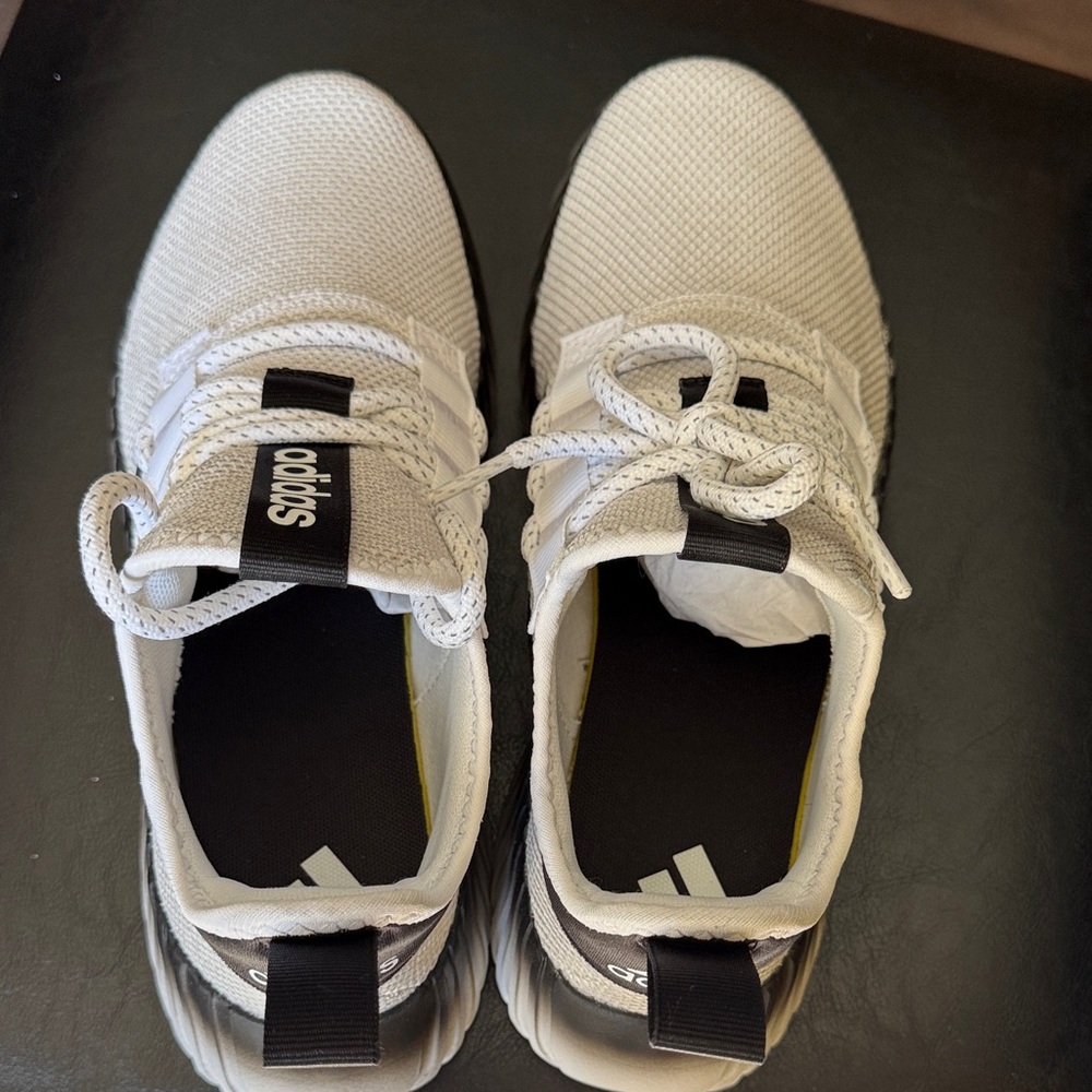 Adidas White and Black Knit‎ Running Sneakers